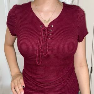 Burgundy basic top